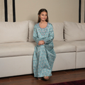 Sky Blue Hand-Beaded Cotton Kaftan, QAR 395