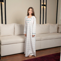 Light Purple Hand-Beaded Cotton Kaftan, QAR 395