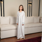 Light Purple Hand-Beaded Cotton Kaftan, QAR 395