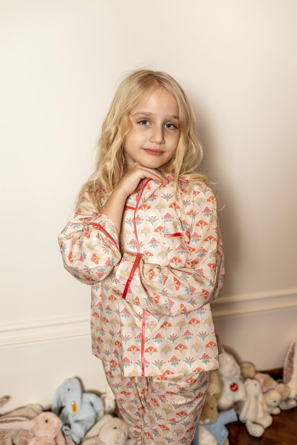 Summer Bouquet Long Pajama Set, kids pajamas