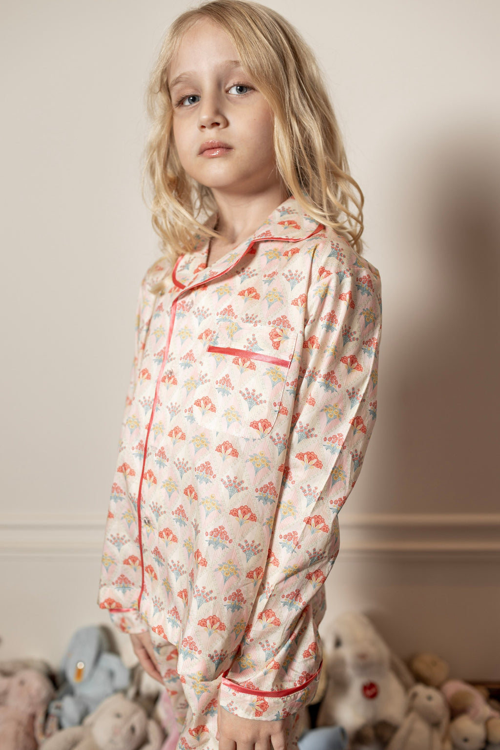 Summer Bouquet Long Pajama Set, kids pajamas