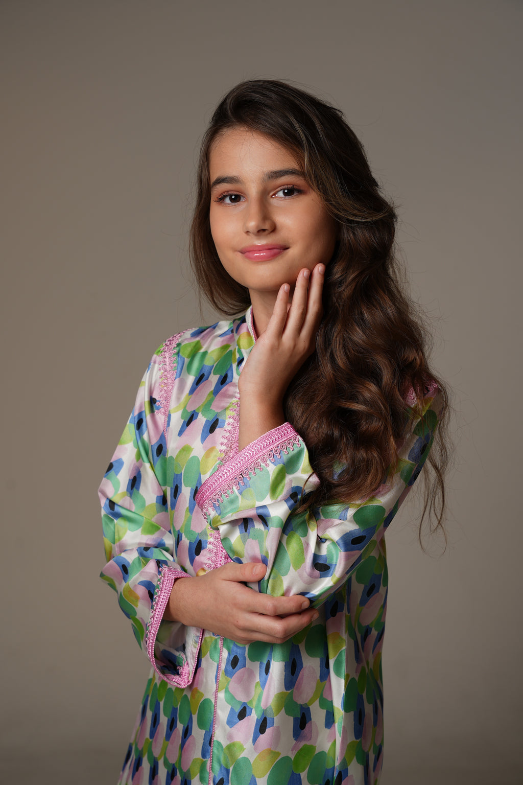 Matte Silk Twill Kaftan, QAR 365