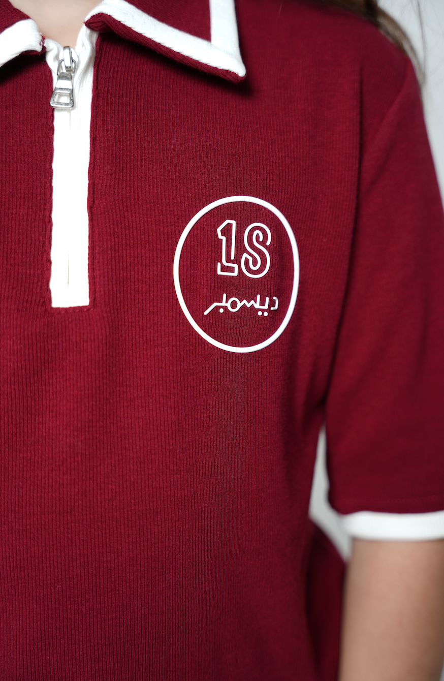 Maroon Polo & Shorts Set, Qatar National Day