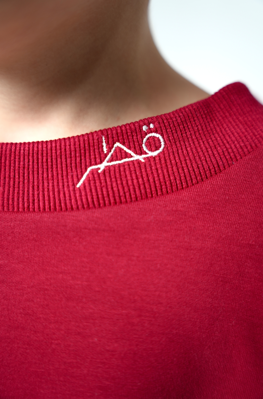 White & Maroon Sweater & Jogger Set, Qatar National Day
